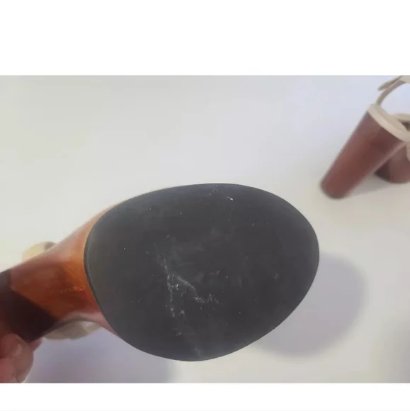 Veronica Beard Designer Cream Leather Gela Platform Heels 5" US 8 - Picture 9 of 10